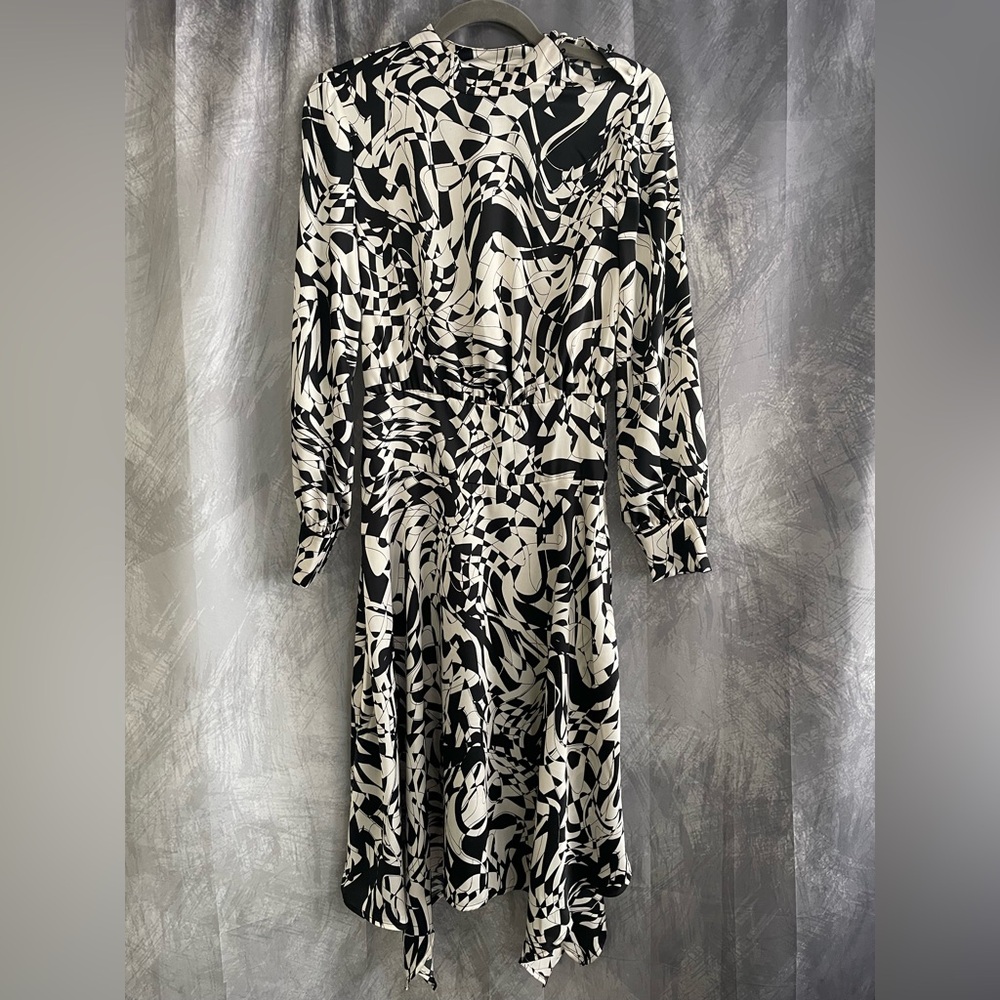 Asymmetrical Black and White Dress